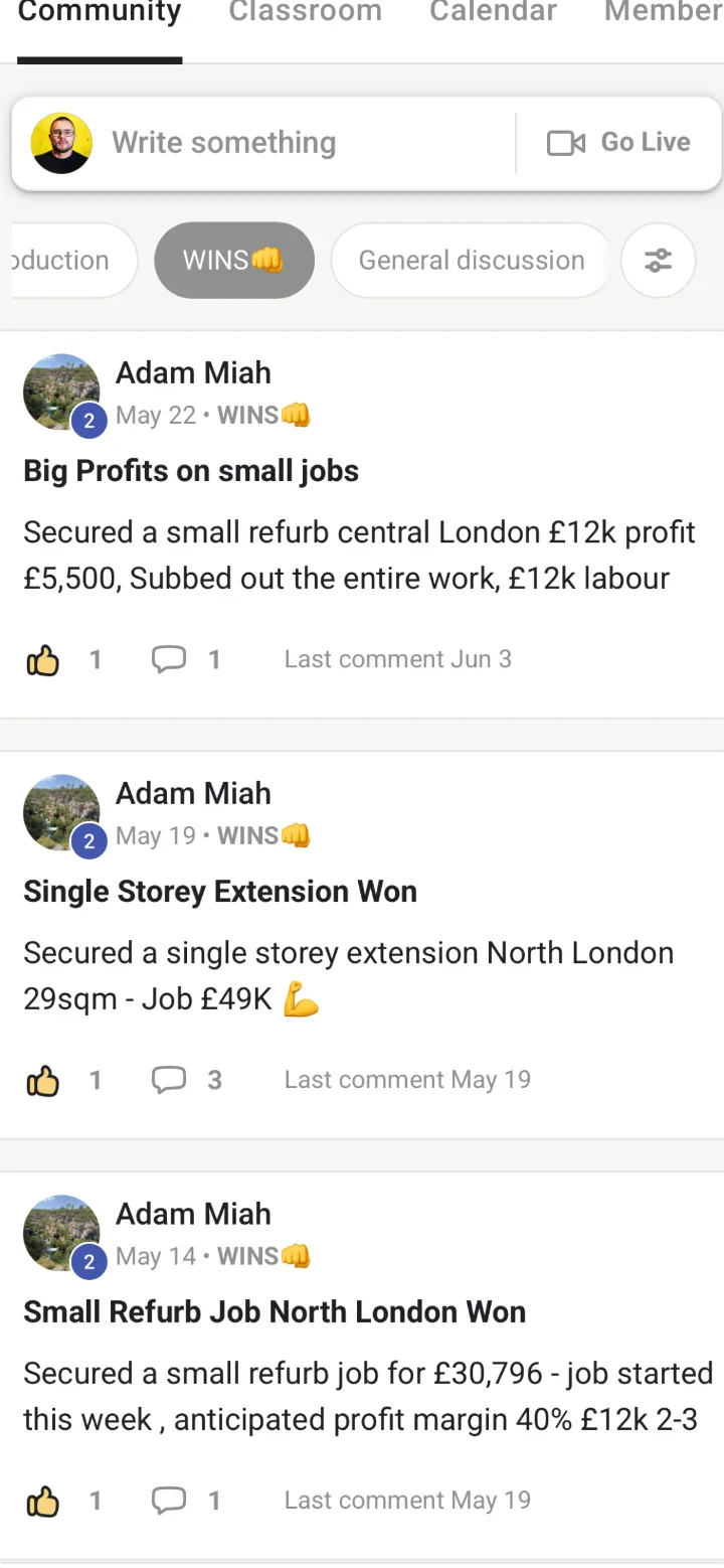 £91,796 in 8 days: Adam signed three projects worth £91,796 in 8 days.